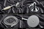 Zestaw prysznicowy Retro Elegance > Słuchawka + Wąż + Uchwyt <
