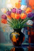 Zbyszek z mazur obraz olejny  TULIPANY