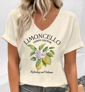 Bluzka top shirt serek limoncello r. L trykot cytryny styl włoski