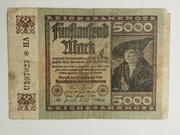Sprzedam banknot Niemcy 5000 Marek 1922r.