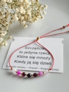 Bransoletka Szczęścia Kamienie naturalne Jedwabny Sznurek 