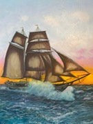 Obraz olejny Żaglowiec morze 70/70cm