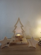 Choinka świecznik z drewna