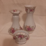 Set 3 sztuki wazon świecznik serwetnik Wałbrzych