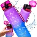 BUTELKA NA WODĘ MOTYWACYJNA BIDON SPORTOWY Z MIARKĄ FITNESS 1L MONTESSA