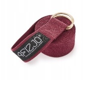 Pasek do jogi 4FIZJO czerwony bawełniany 300x4 cm