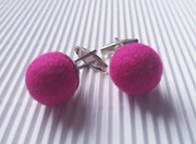 Srebrne spinki do mankietów z filcem