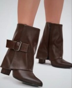 Eleganckie brązowe botki na słupku | skóra | jak nowe | r. 36 hit