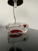 Szkatułka kryształ kryształowy retro PRL czerwony