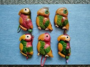 Skórzane portfele / etui w kształcie papużek