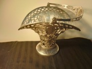 Koszyk Gigant WMF.Srebrzony Sygnowany ze szkłem .Wymiary 35x21x27cm Vintage