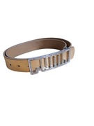 Złoty Skórzany Pasek Logo Puma cyrkonie 90s 80s 00s vintage retro modern