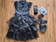 nowy strój Wednesday Addams na wzrost 120 cm