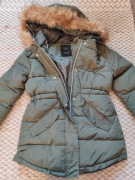 Kurtka zimowa dziewczęca parka khaki Reserved rozm. 152