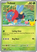 Holo Oryginalna Karta Pokemon Volbeat (30C 003) 30th Celebration