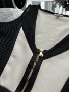 Biało czarna elegancka bluzka z baskinką 38/40 