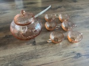 Zestaw sałatkowy, deserowy, do ponczu: waza + miseczki, zdobiony