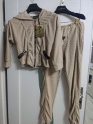 Dres dwuczęściowy prążek beżowy nowy paparazzi hit