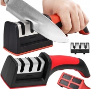 Ostrzałka do noży 3w1 Diamentowa Kuchenna Ręczna Mocna Osełka Stalka Noże