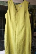 Żółta lniana sukienka o rozmiarze M marki L`evolution o rozmiarze L