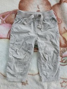 Beżowe bawełniane spodnie bojówki spodenki 2w1 F&F 74 - 80 jak nowe