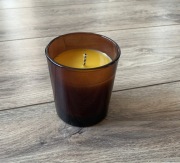 Świeca z wosku pszczelego od Sikorki 220 ml brązowe szkło