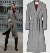 LUX, LIMITOWANA ZARA,100%WEŁNA, Płaszcz z paskiem, KRATA,M