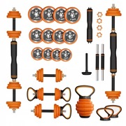 KETTLEBELL W ZESTAWIE 6W1 SZTANGA HANTLE 20kg