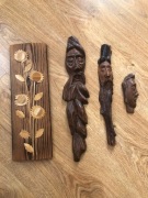 Rzeźbione w drewnie dekoracje - komplet