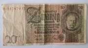Niemcy - III Rzesza - BANKNOT - 20 Marek 1929