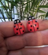 Klipsy dla dziewczynki biedronki handmade 