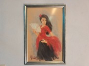 Obraz pastele papier Seniorita tancerka flamenco