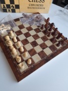 szachy drewniane duże 29cm warcaby tryktrak gry logiczne planszowe