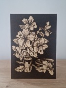 Amarylisy, A4, sklejka (prezent, obraz, ozdoba, pirografia)