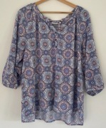 Fransa koszulowa bluzka damska 3/4 rękaw L / 40 - idealny stan