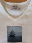 NAVY t-shirt biały, łódka - 38