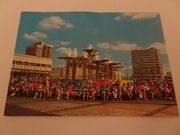 Pocztówka PRL, Berlin Alexanderplatz, Fontanna przyjaźni narodów