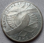 Srebrna moneta 10 marek 1972 J Igrzyska Olimpijskie Monachium - węzeł