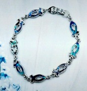 Perłowe rybki srebrna bransoletka bransoleta srebrna Fashion Jewelry Modna