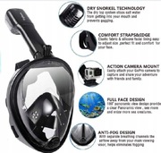 MASKA DO NURKOWANIA PEŁNOTWARZOWA Z RURKĄ FLYBOO czarna L/XL Nowa