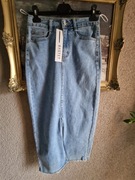 Spódnica spódniczka długa jeansowa z rozporkiem z przodu Bastet XS/S