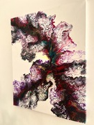 Obraz na płótnie Abstrakcja Pouring 40x50 ręcznie malowany