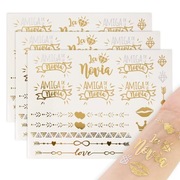 6 arkuszy hiszpańskich tatuaży ślubnych złotych srebrnych tatuaży na imprez