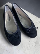 Zamszowe baleriny Paoliballerina, made in Italy, czarne