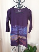 Fioletowa bluzka z pejzażem tunika damska rękaw 3/4 rozmiar XS Carry bluzka