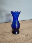 wazon szkło kobalt Huta Laura PRL