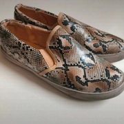 Buty wsuwane slip on trampki 40 półbuty wsuwane skóra węża