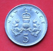 5  Pensów   1970  r -     Anglia  Oset       stan okołomenniczy !!