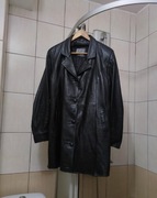 płaszcz kurtka XL płaszczyk skórzany  kurtka skórzana czarna ciemna vintage