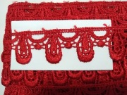 GIPIURA szer. 3 cm czerwona koronka FAKTURA 